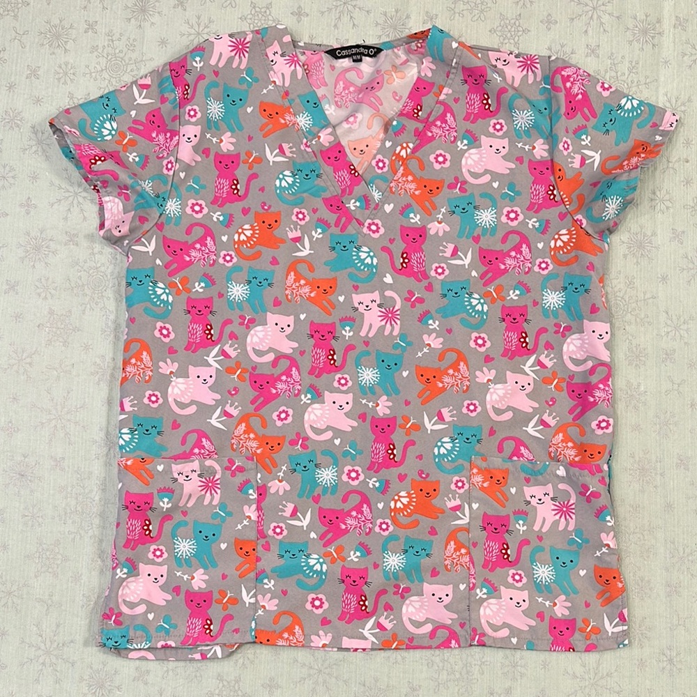 Cat Scrub Top